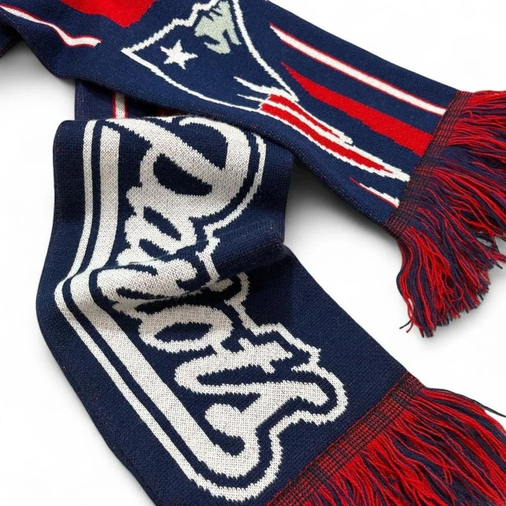 NEW ENGLAND PATRIOTS SCARF REVERSIBLE KNIT Blockette gorcorp Sports Fan NFL